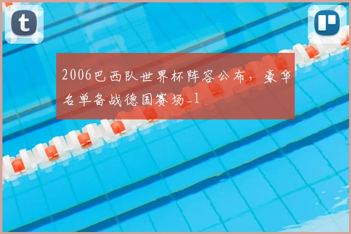2006巴西队世界杯阵容公布，豪华名单备战德国赛场_1